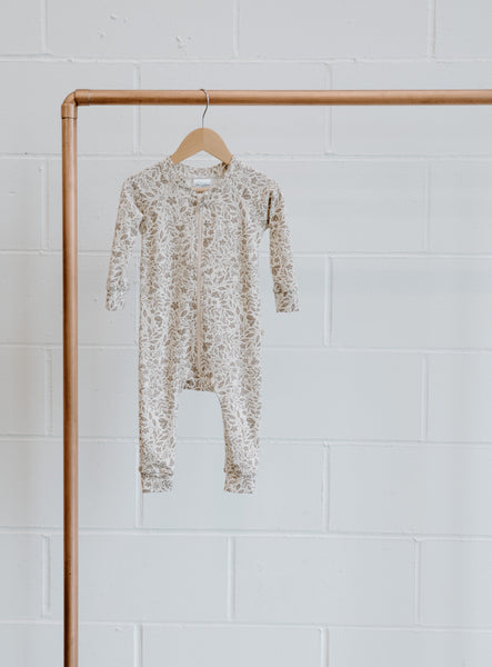 Bamboo & Organic Cotton floral zipper sleeper pajamas