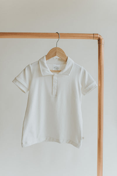 Kids Uniform Bamboo & Organic Cotton White polo shirt