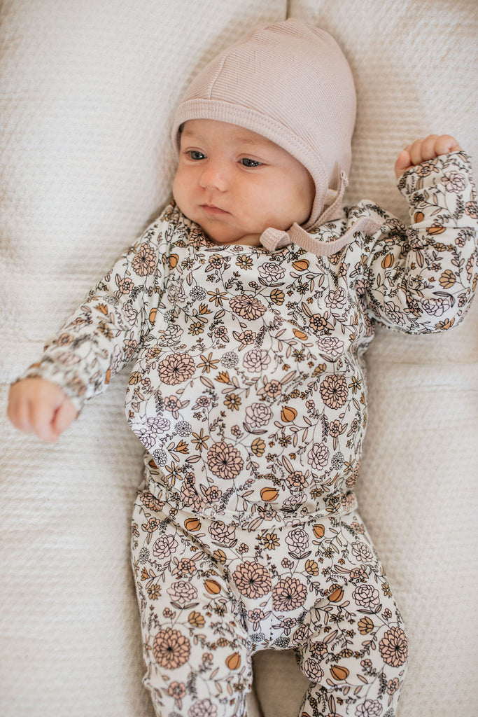 Bamboo & Organic Cotton Floral  baby snap top