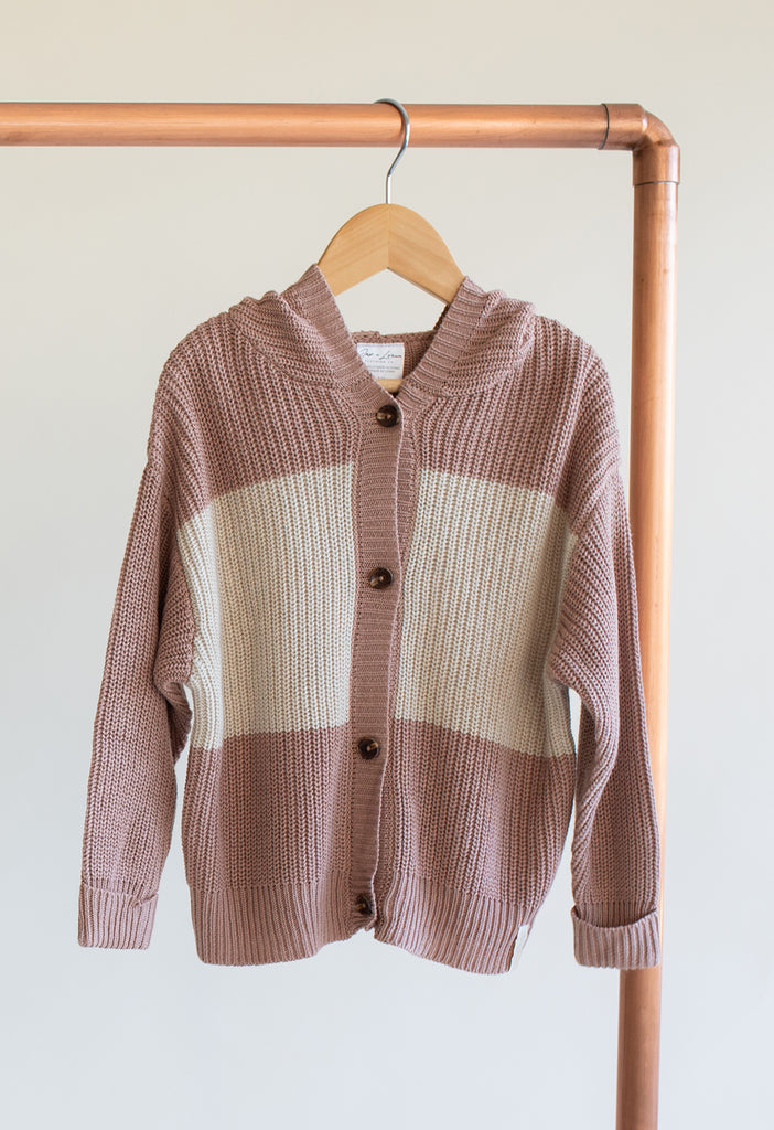 Bamboo & Organic Cotton Kids Pink Knit Button Cardigan