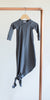 Bamboo & Organic Cotton baby knot gown blue grey