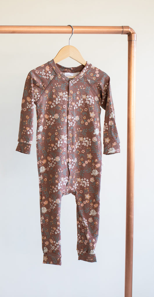 Bamboo & Organic Cotton baby floral sleeper pajamas 