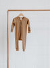 Bamboo & Organic Cotton brown zipper sleeper pajamas