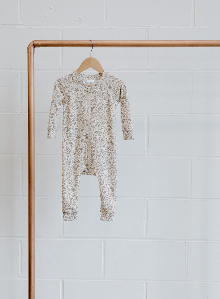 Bamboo & Organic Cotton floral zipper sleeper pajamas