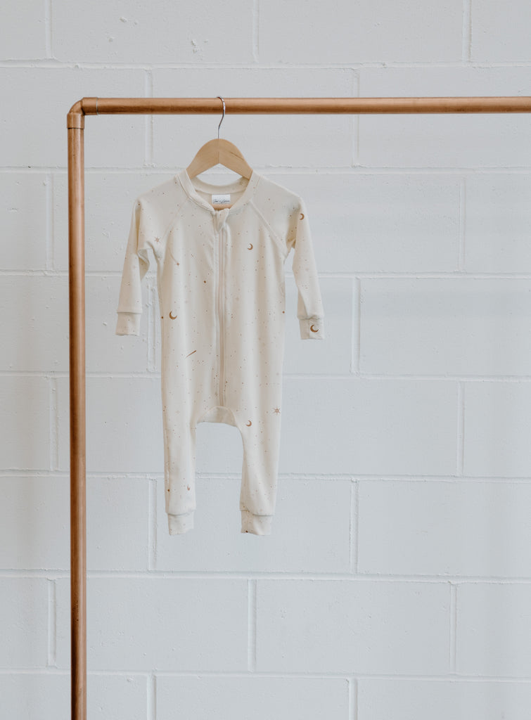 Bamboo & Organic Cotton Shooting star zipper sleeper pajamas