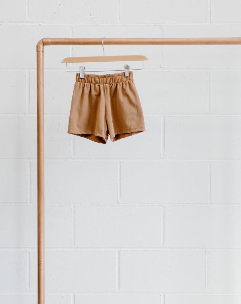 Kids Bamboo & Organic Cotton Brown Relaxed Shorts