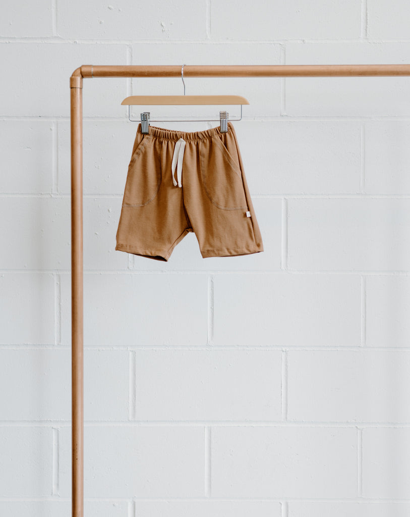 Bamboo & Organic Cotton Brown Kids Shorts