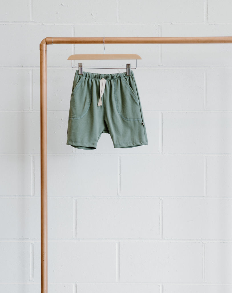 Bamboo & Organic Cotton Green Kids Shorts