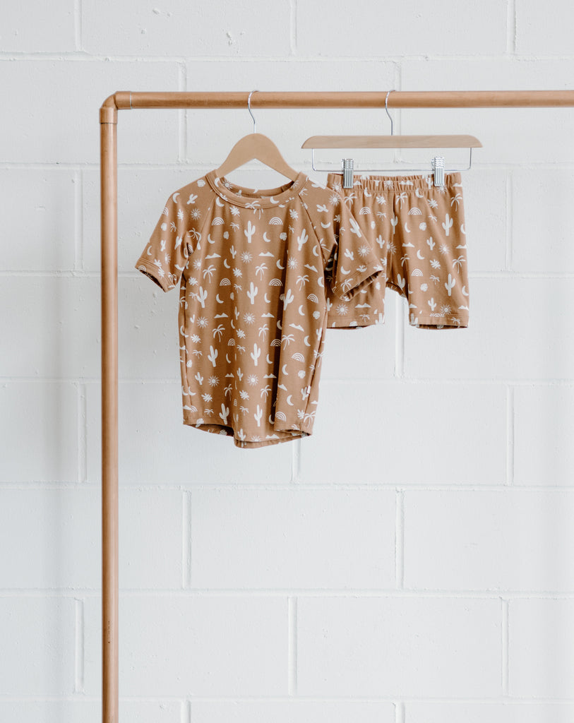 Bamboo & Organic Cotton Kids Short sleeve palm desert pyjama set
