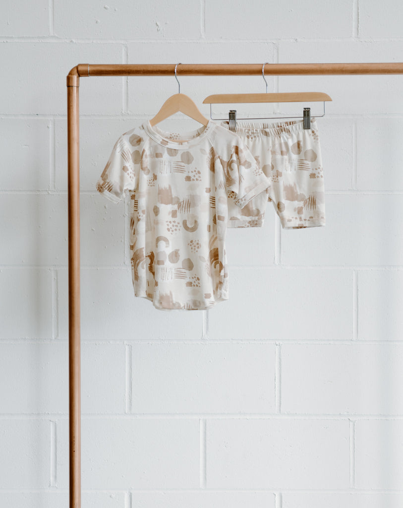 Bamboo & Organic Cotton Kids Short sleeve abstract pyjama set