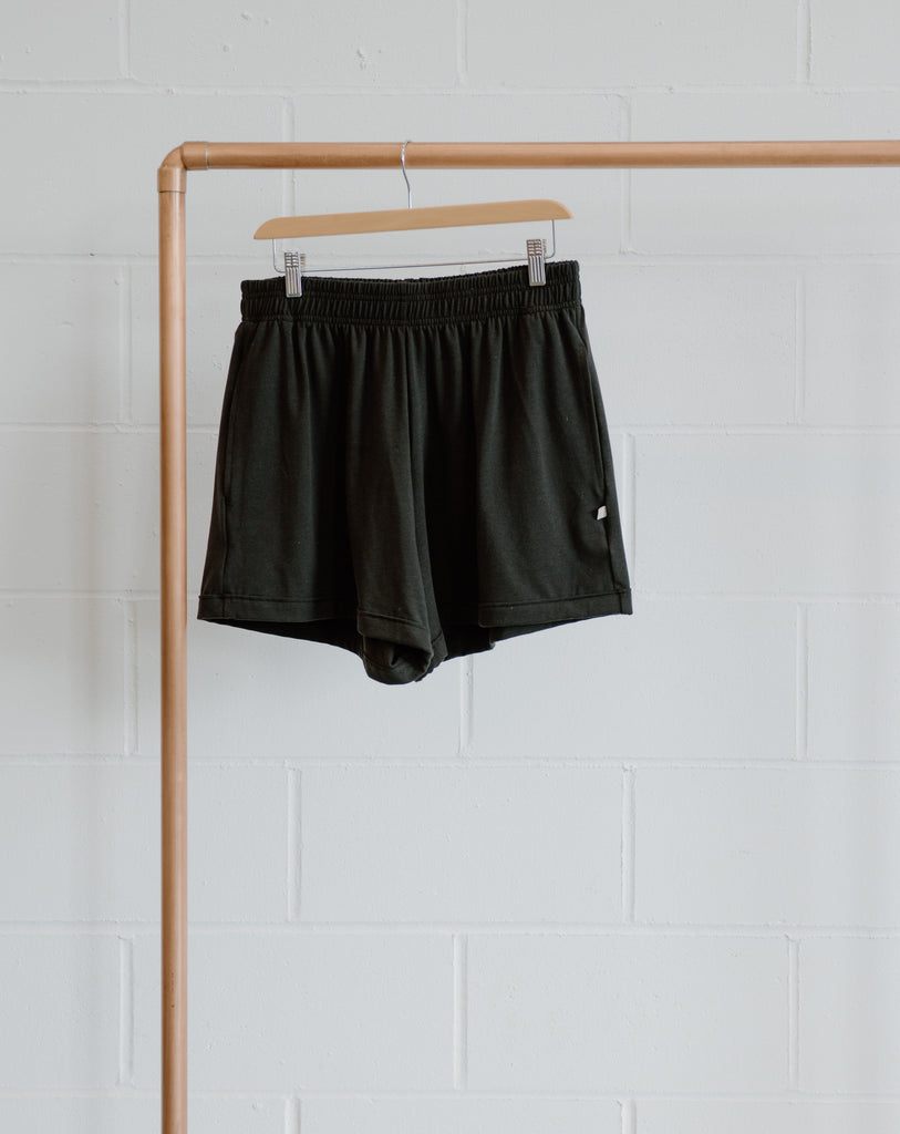 Bamboo & Organic Cotton Ladies black relaxed shorts
