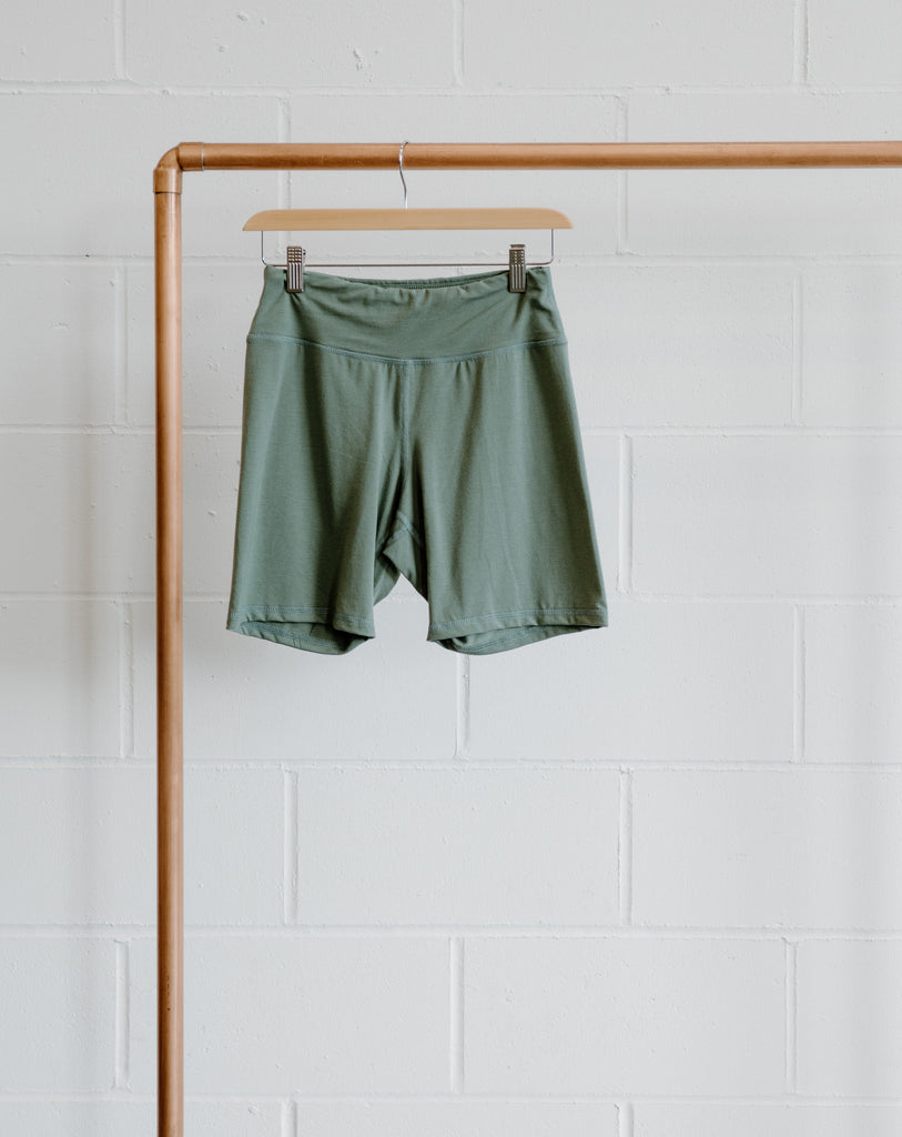 Bamboo & Organic Cotton Ladies Green Bike Shorts 