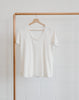 Bamboo & Organic Cotton Ladies white cropped shirt